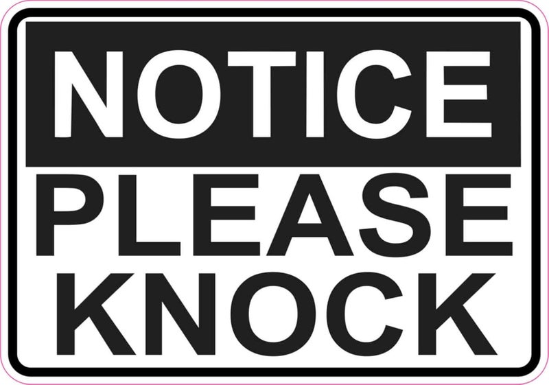 Notice Please Knock Magnet, 5 inches by 3.5 inches